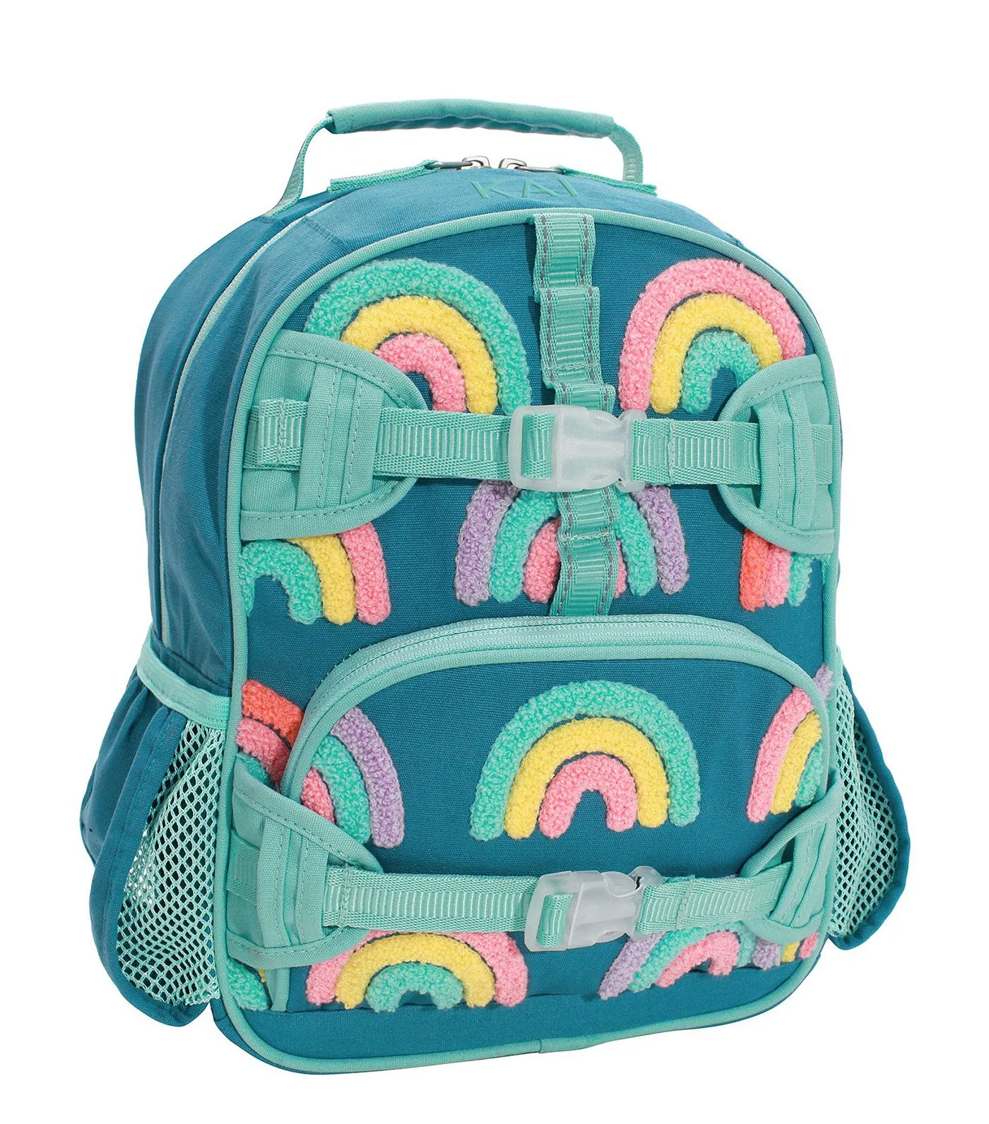 Mackenzie Turquoise Rainbows Chenille Backpacks