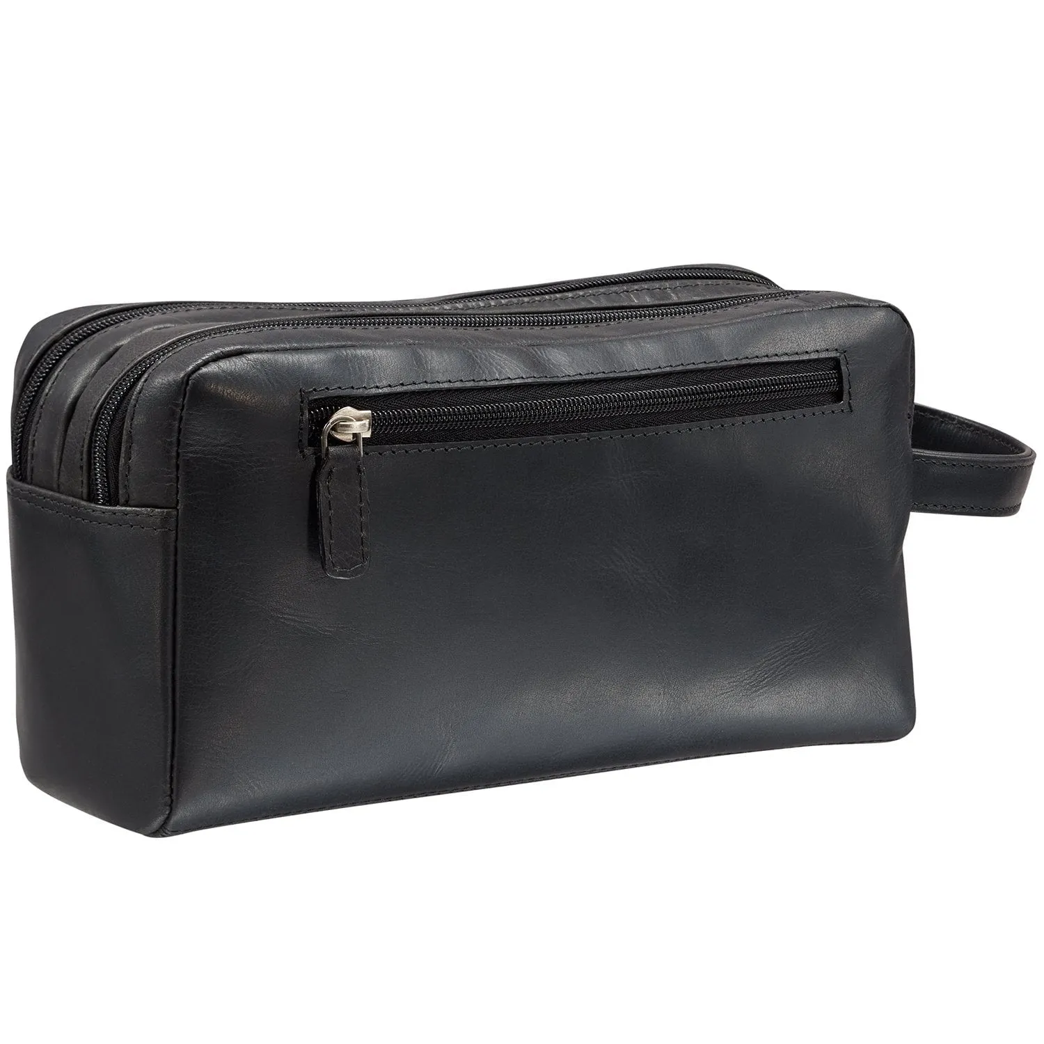Mancini BUFFALO Double Compartment Top Zipper Toiletry Kit
