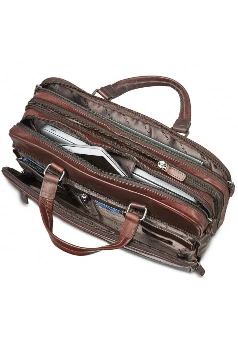 Mancini Buffalo Expandable Double Compartment Briefcase for 15.6'' Laptop / Tablet