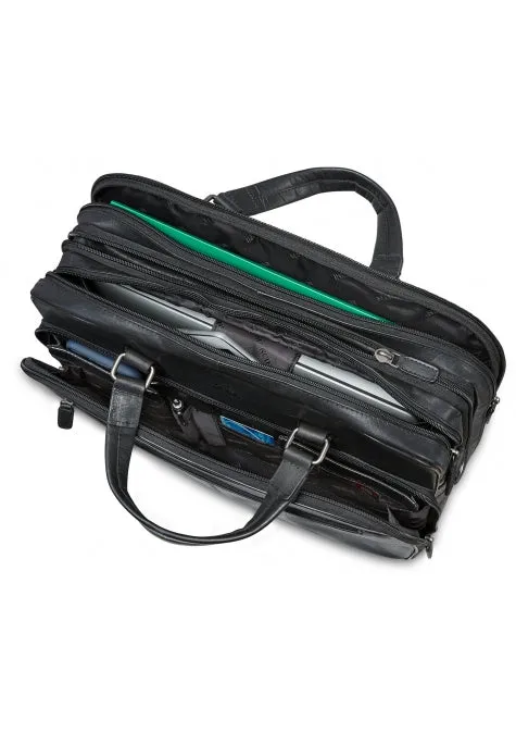 Mancini Buffalo Expandable Double Compartment Briefcase for 15.6'' Laptop / Tablet