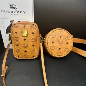 MCM Cognac Two-in-One Replaceable Waist Crossbody Bag Mini