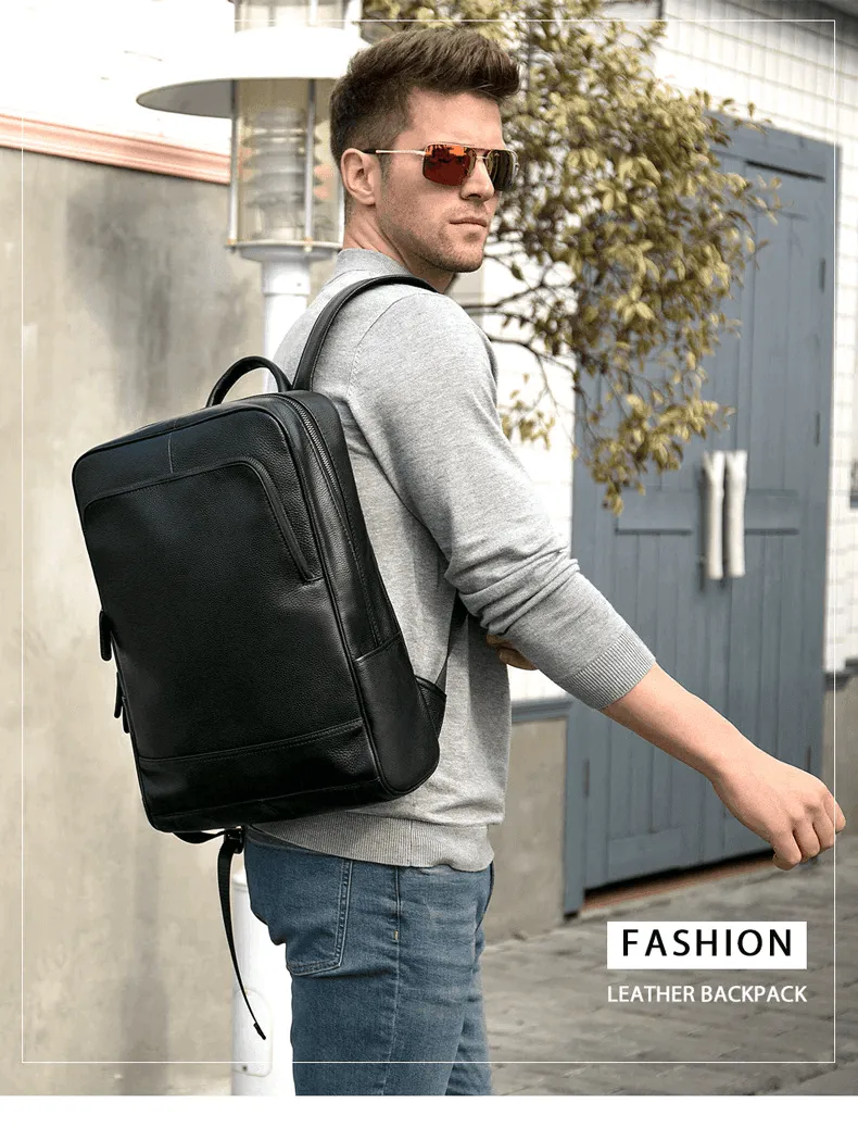 Men Or Womens Shoulder Bag Backpack Soft Leather Travel Bag