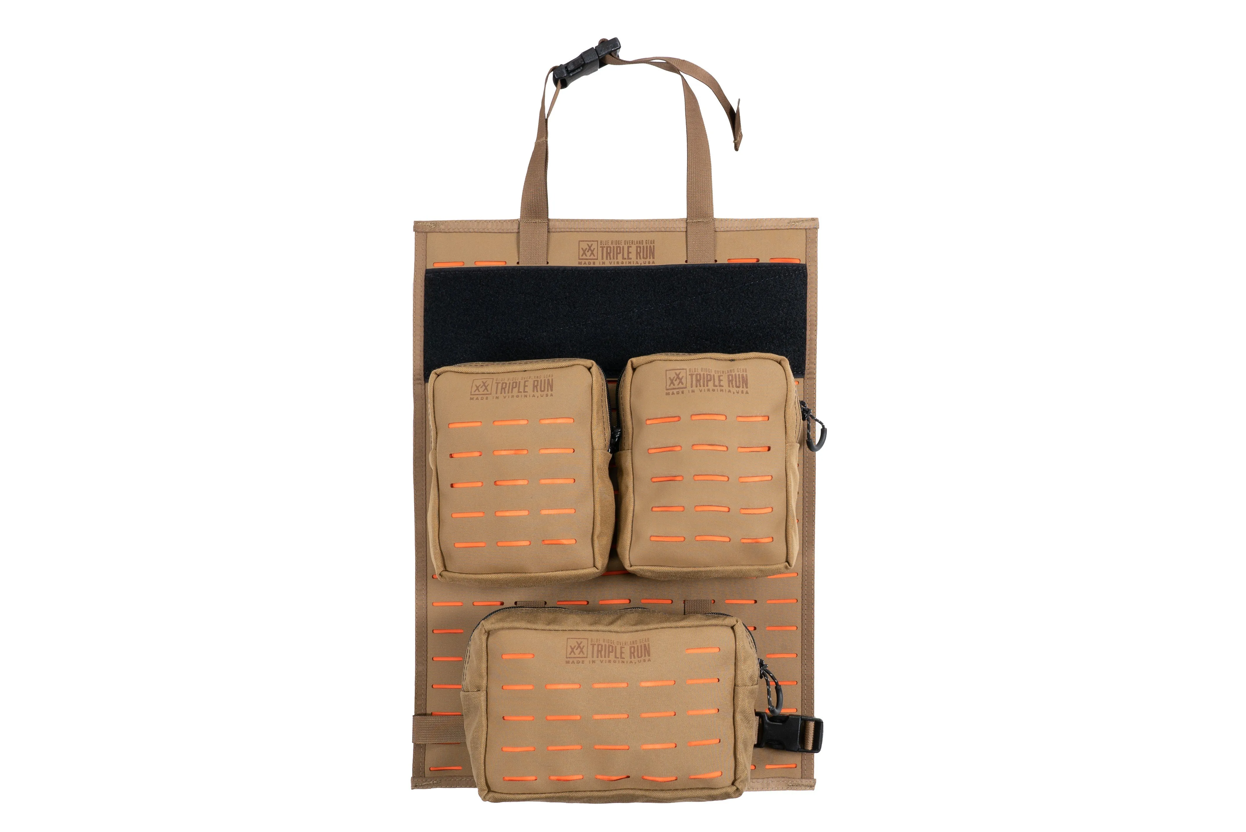 MOLLE Seat Back Panel Bundle - Coyote/Orange | Triple Run