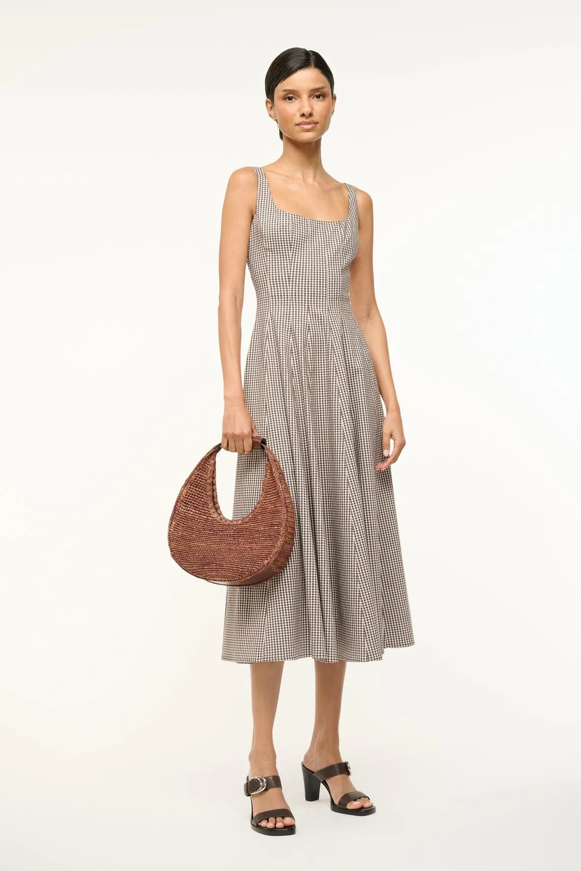 MOON RAFFIA TOTE BAG | MAHOGANY