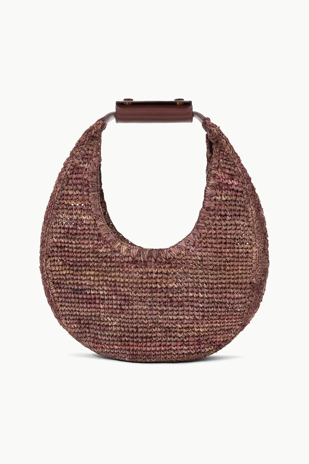 MOON RAFFIA TOTE BAG | MAHOGANY