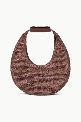 MOON RAFFIA TOTE BAG | MAHOGANY
