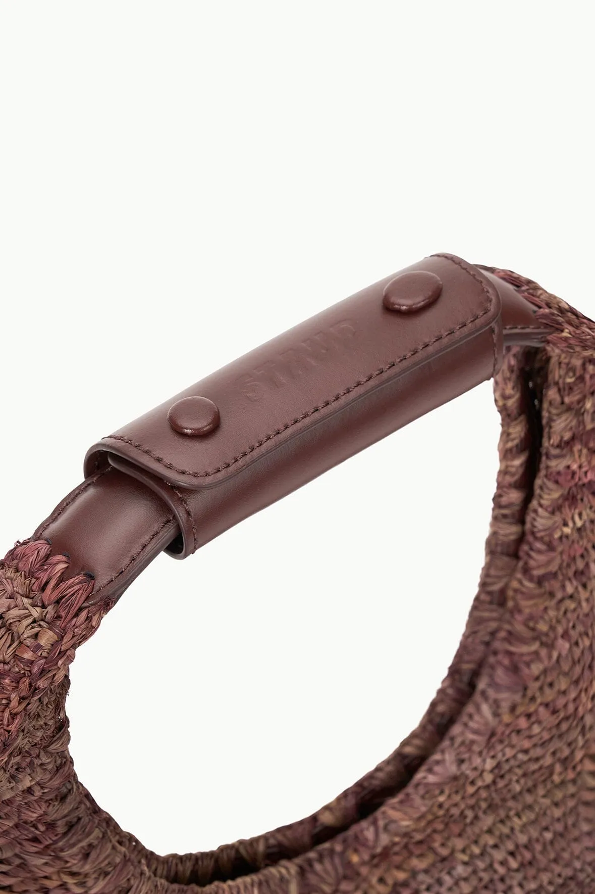 MOON RAFFIA TOTE BAG | MAHOGANY