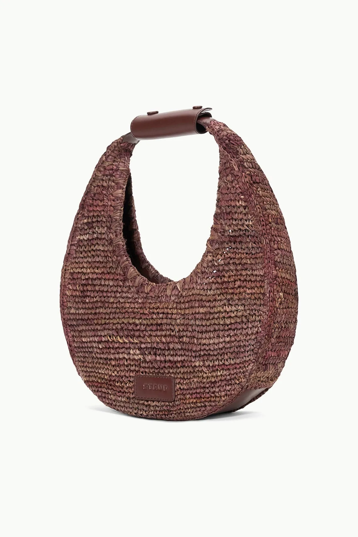 MOON RAFFIA TOTE BAG | MAHOGANY