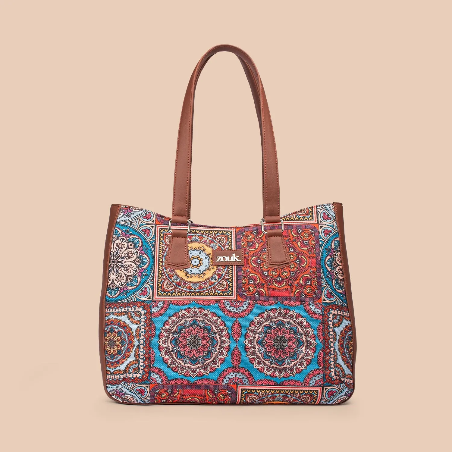 Multicolor Mandala Print Getaway Tote Bag