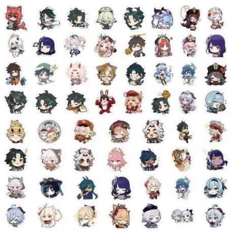 NEW 120pcs Genshin Impact Stickers Anime Stickers for Laptop Luggage Guitar Skateboard Stationery Decals Kids Toy