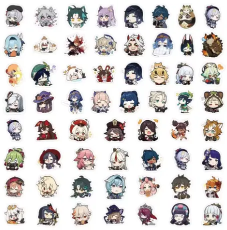 NEW 120pcs Genshin Impact Stickers Anime Stickers for Laptop Luggage Guitar Skateboard Stationery Decals Kids Toy