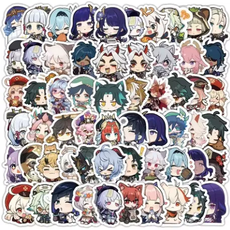 NEW 120pcs Genshin Impact Stickers Anime Stickers for Laptop Luggage Guitar Skateboard Stationery Decals Kids Toy