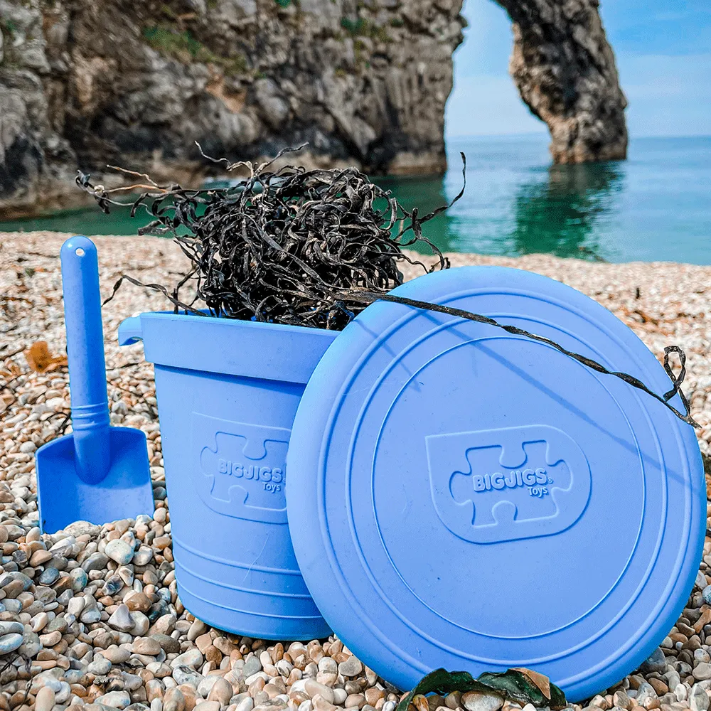 Ocean Blue Silicone Bucket, Flyer and Spade Set