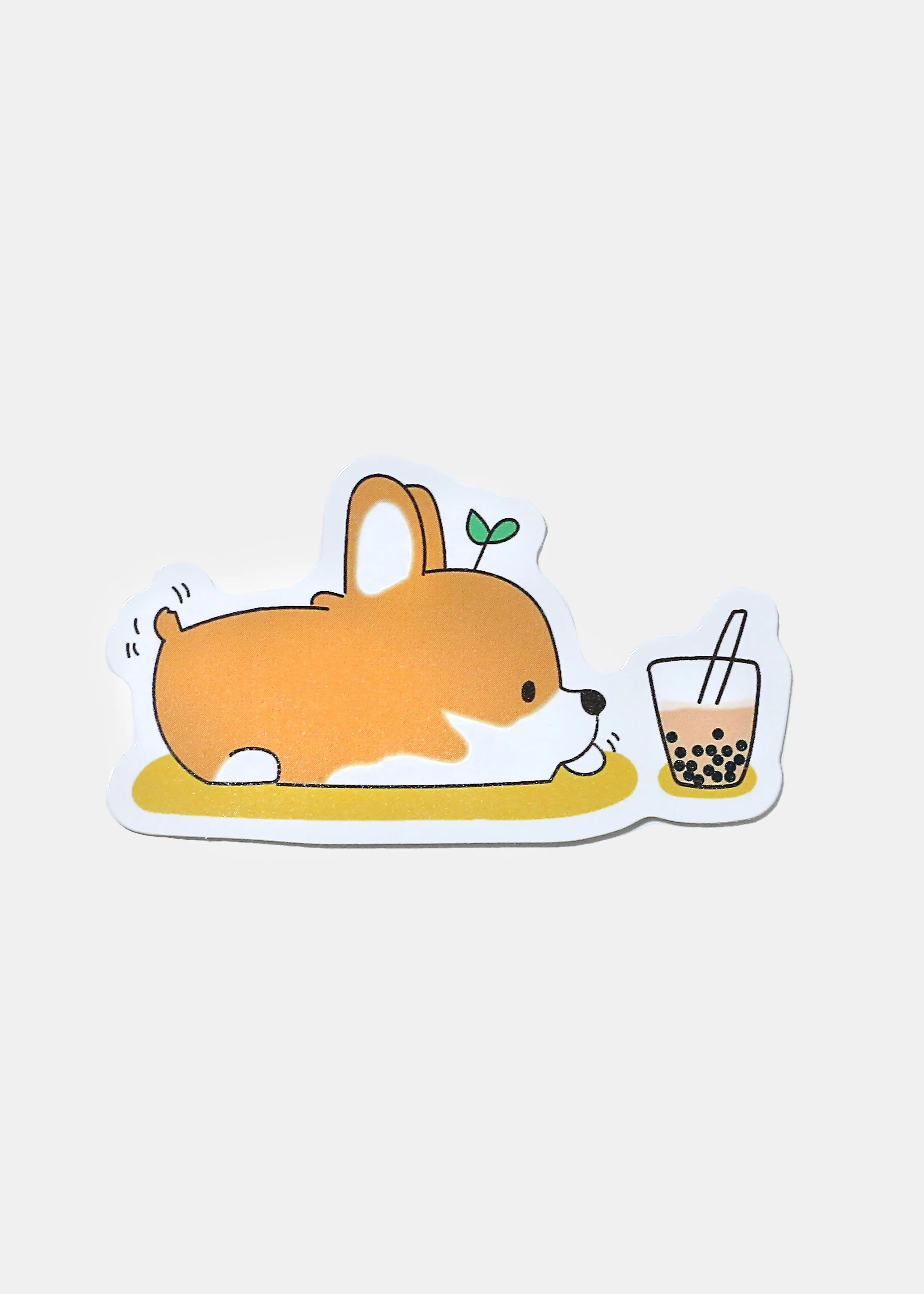 Official Key Items Sticker - Corgie Loves Boba