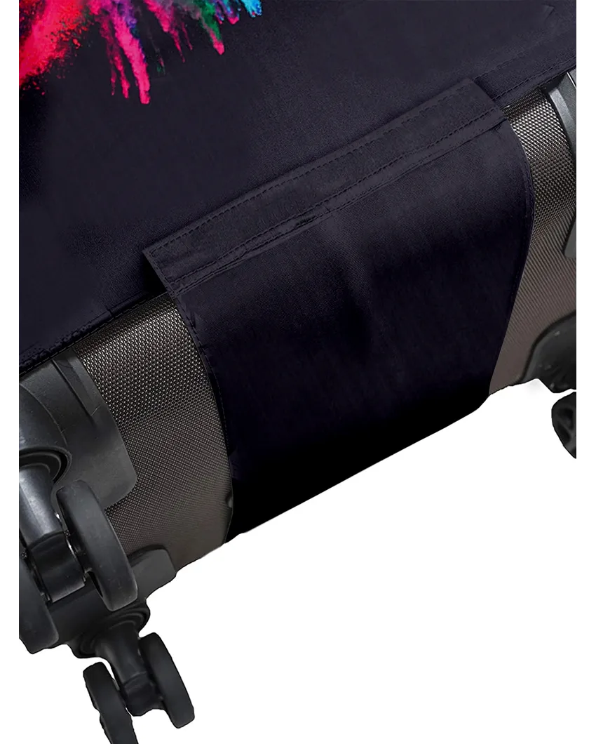 ONLY LUGGAGE COVER | Compact Black Polyester Stretchable Printed Protective Luggage Bag Cover