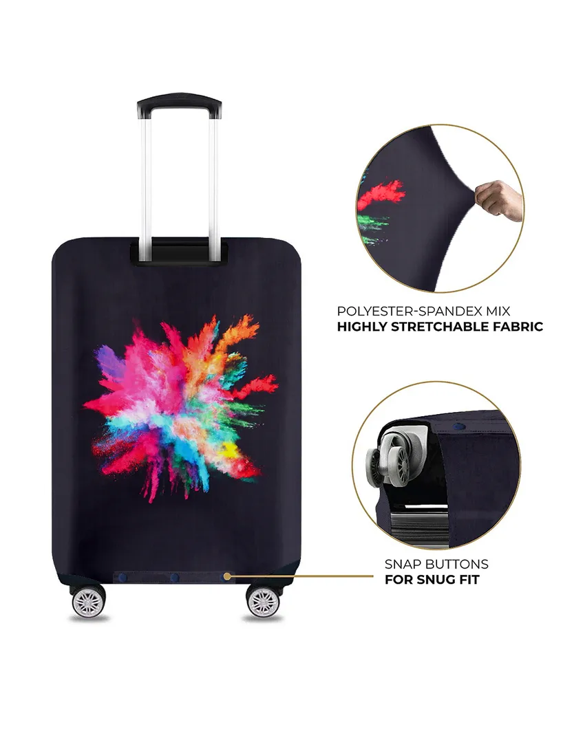 ONLY LUGGAGE COVER | Compact Black Polyester Stretchable Printed Protective Luggage Bag Cover