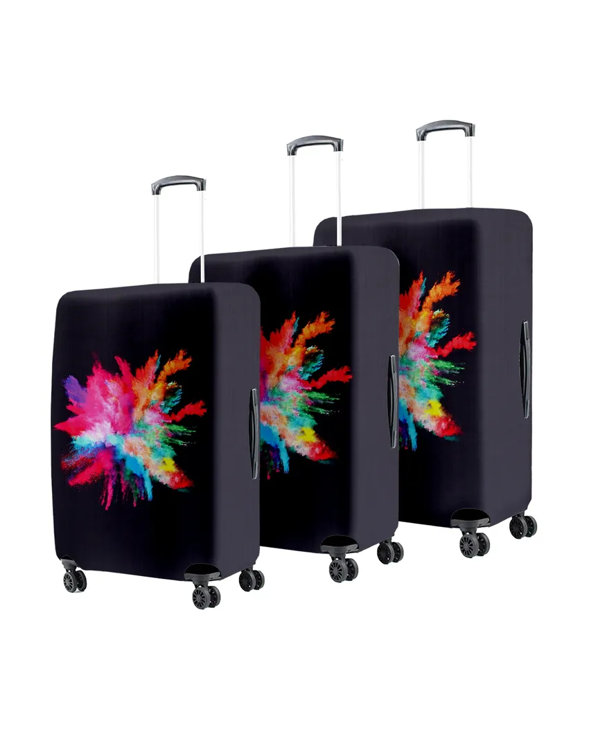 ONLY LUGGAGE COVER | Compact Black Polyester Stretchable Printed Protective Luggage Bag Cover
