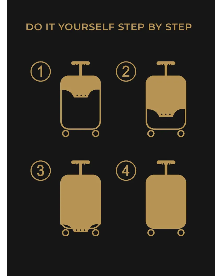 ONLY LUGGAGE COVER | Compact Black Polyester Stretchable Printed Protective Luggage Bag Cover