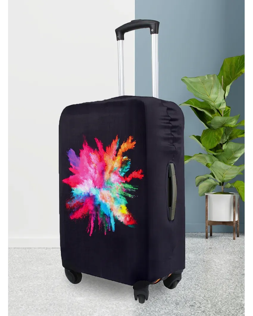 ONLY LUGGAGE COVER | Compact Black Polyester Stretchable Printed Protective Luggage Bag Cover