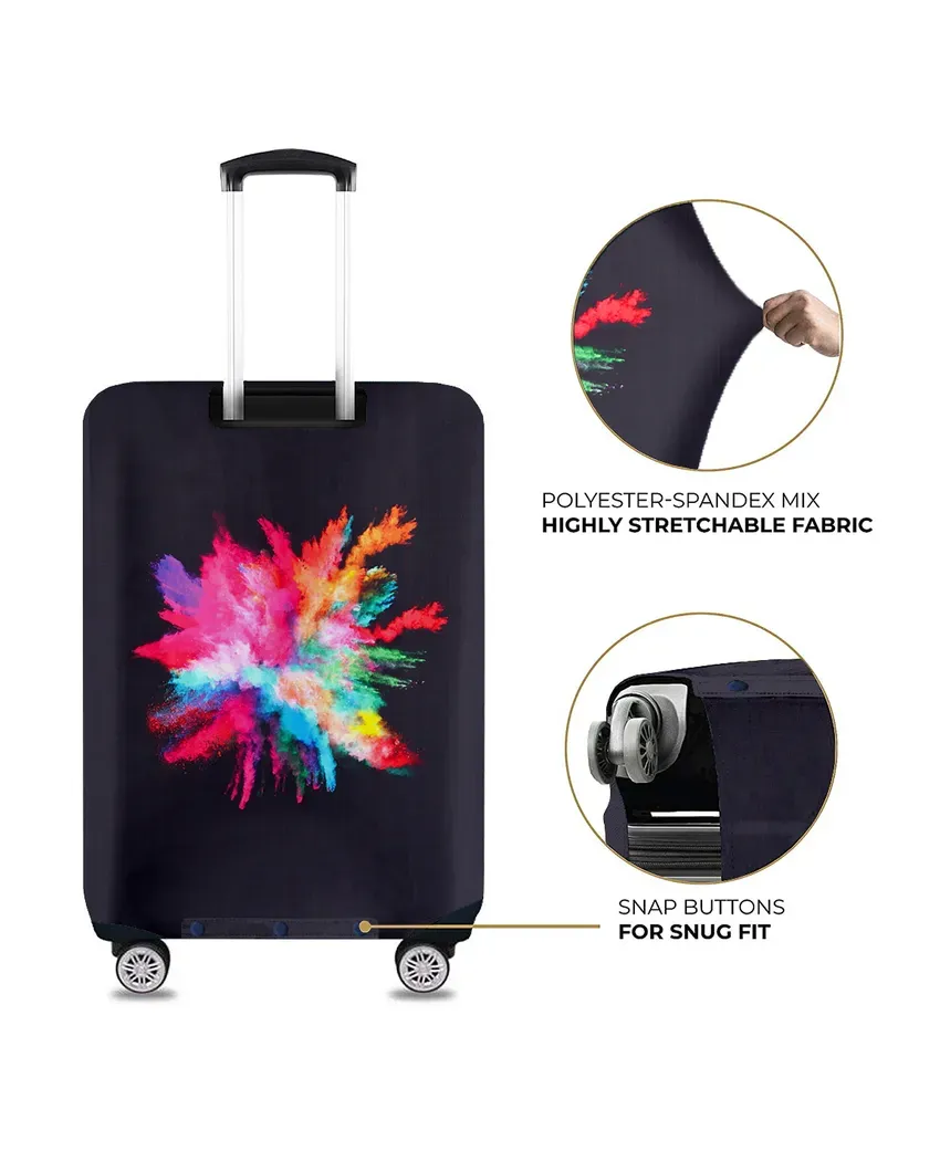 ONLY LUGGAGE COVER | Compact Black Polyester Stretchable Printed Protective Luggage Bag Cover