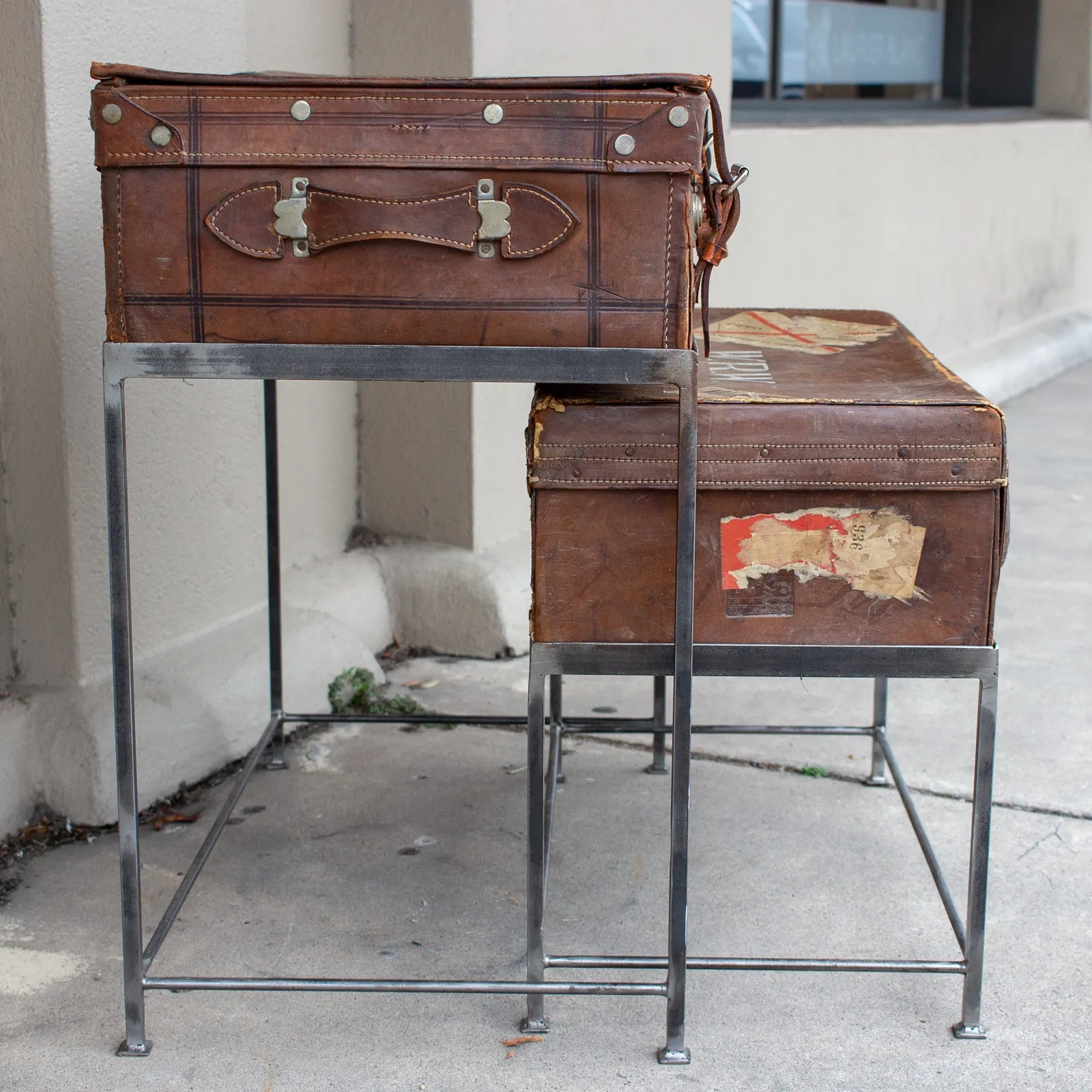 Pair of Antique English Luggage Nesting Tables