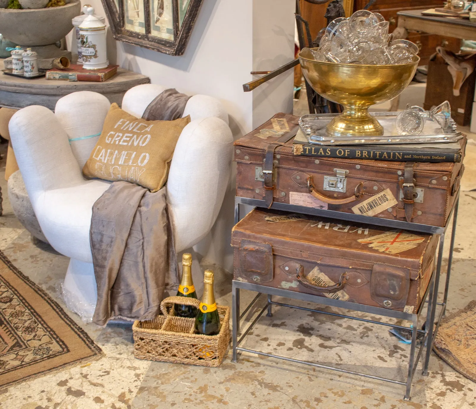 Pair of Antique English Luggage Nesting Tables