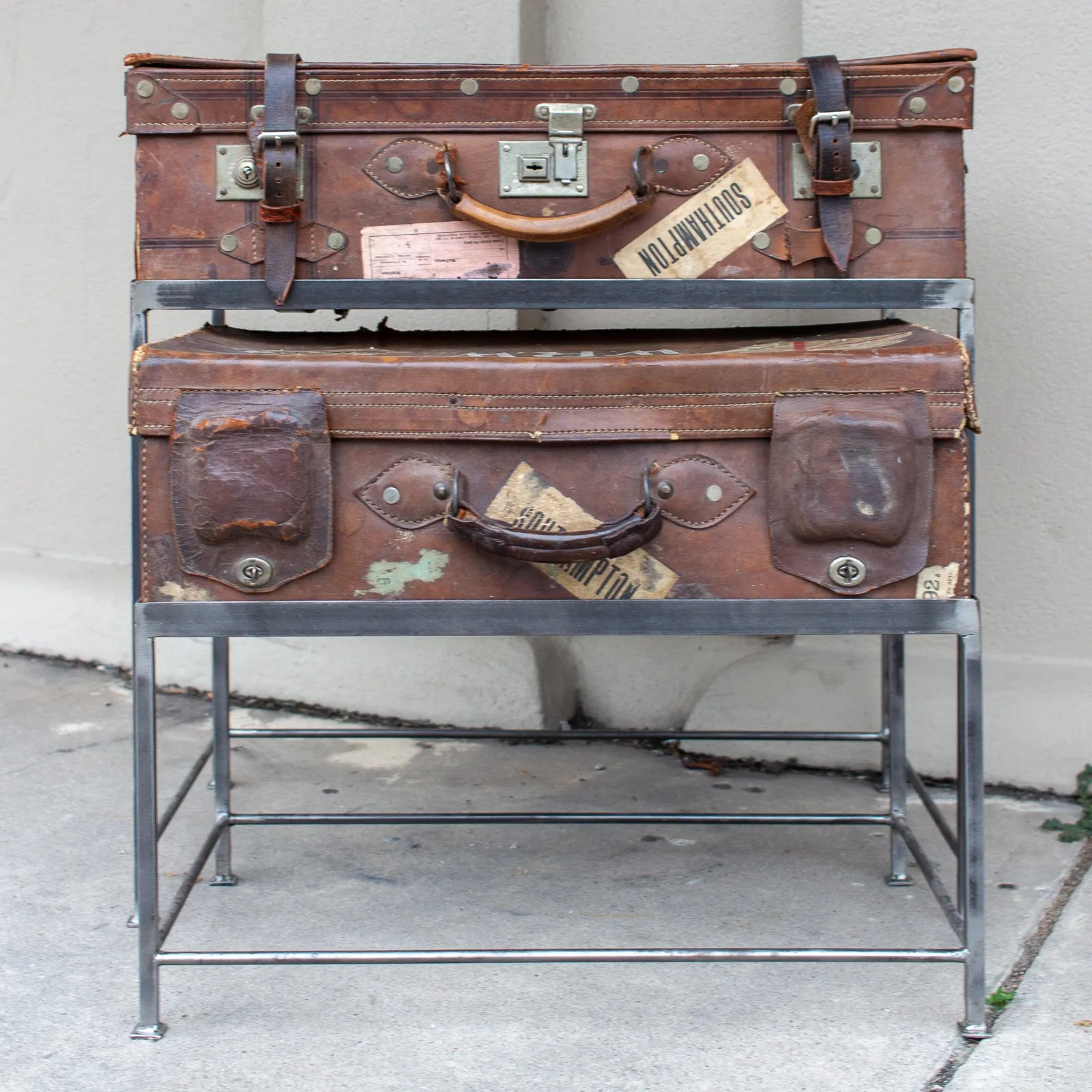 Pair of Antique English Luggage Nesting Tables