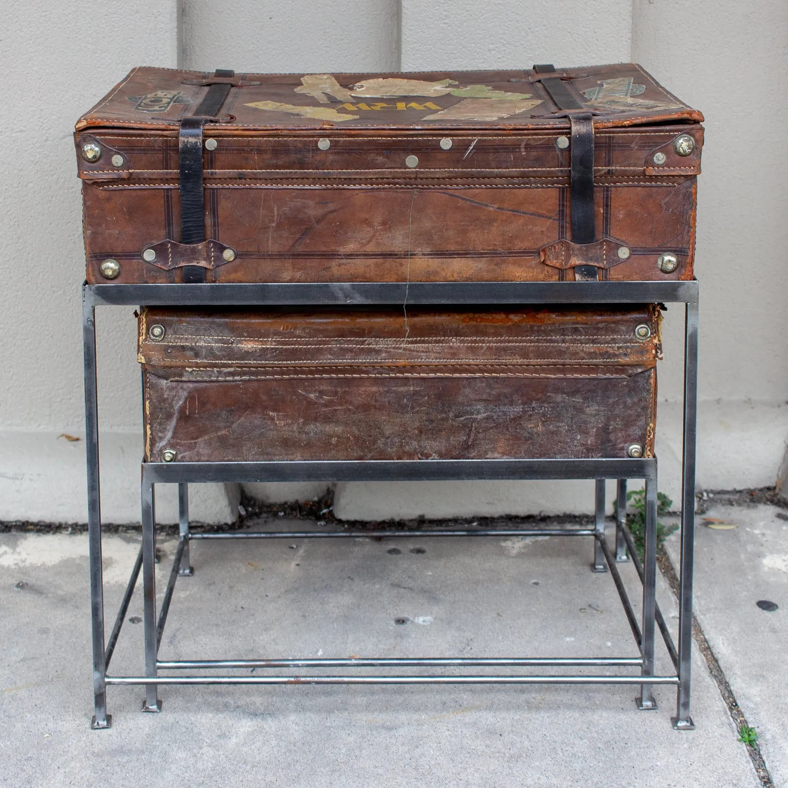Pair of Antique English Luggage Nesting Tables