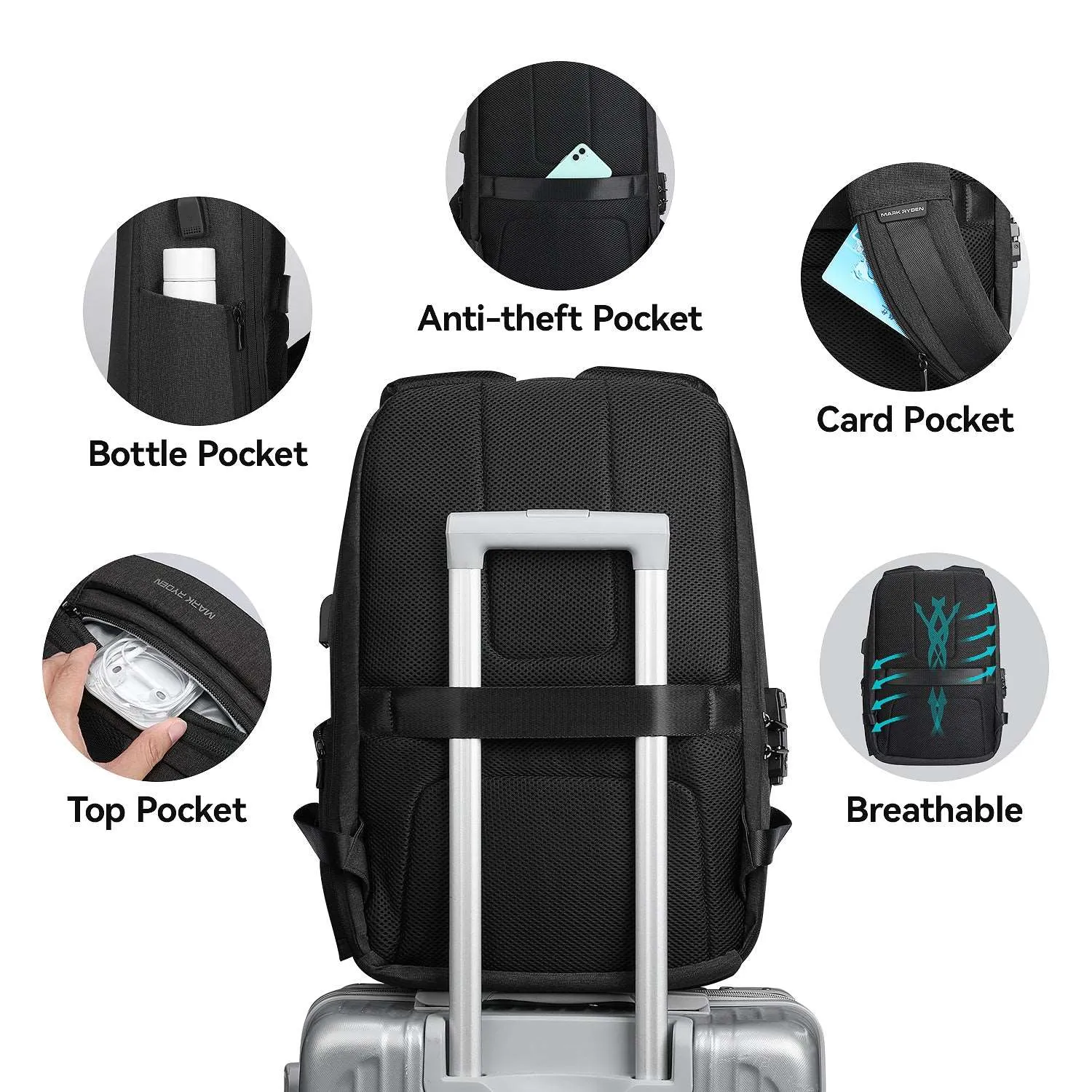 Protector I: Diamond-cut Design Hard shell Waterproof Anti-scratch Multifunctional Laptop Backpack