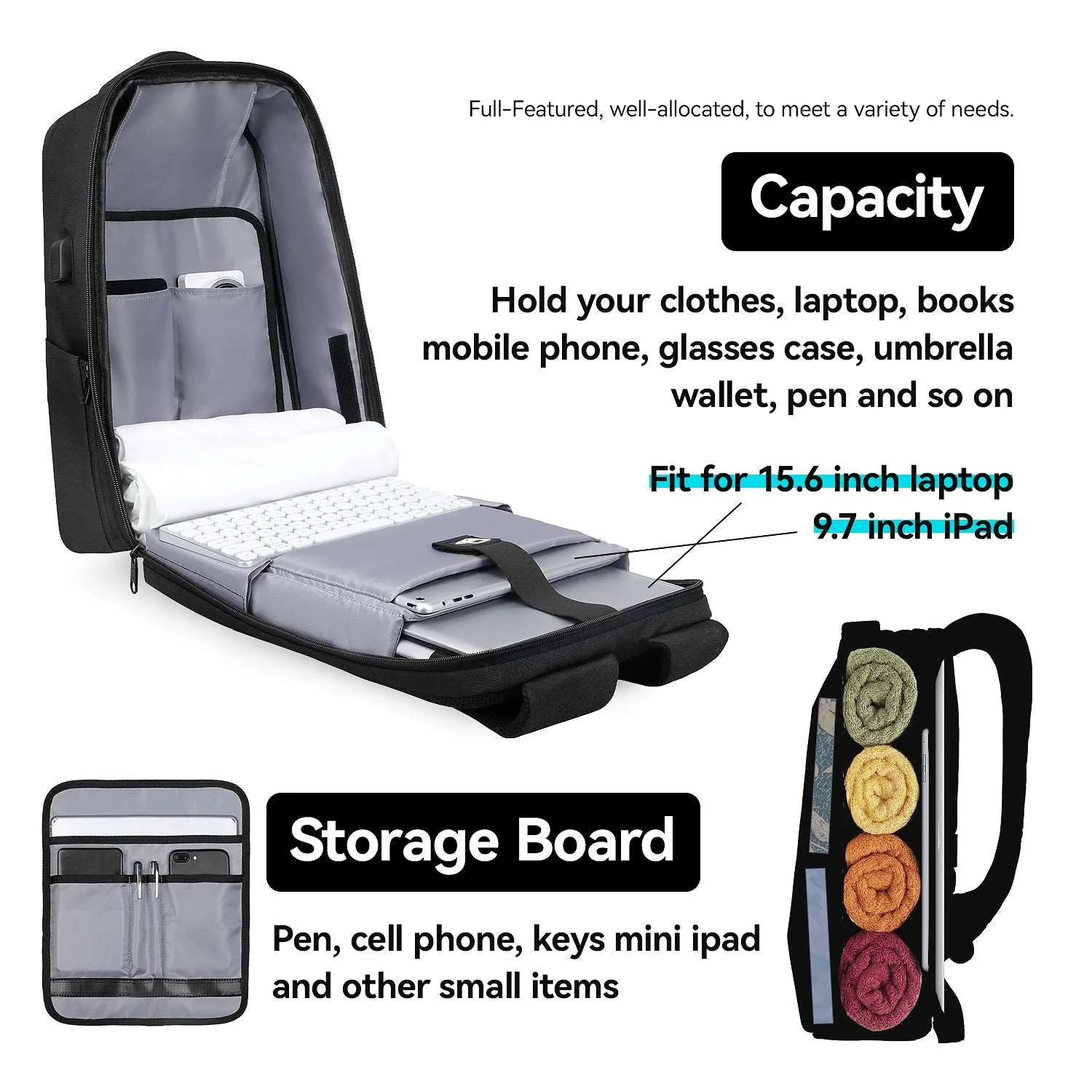 Protector I: Diamond-cut Design Hard shell Waterproof Anti-scratch Multifunctional Laptop Backpack
