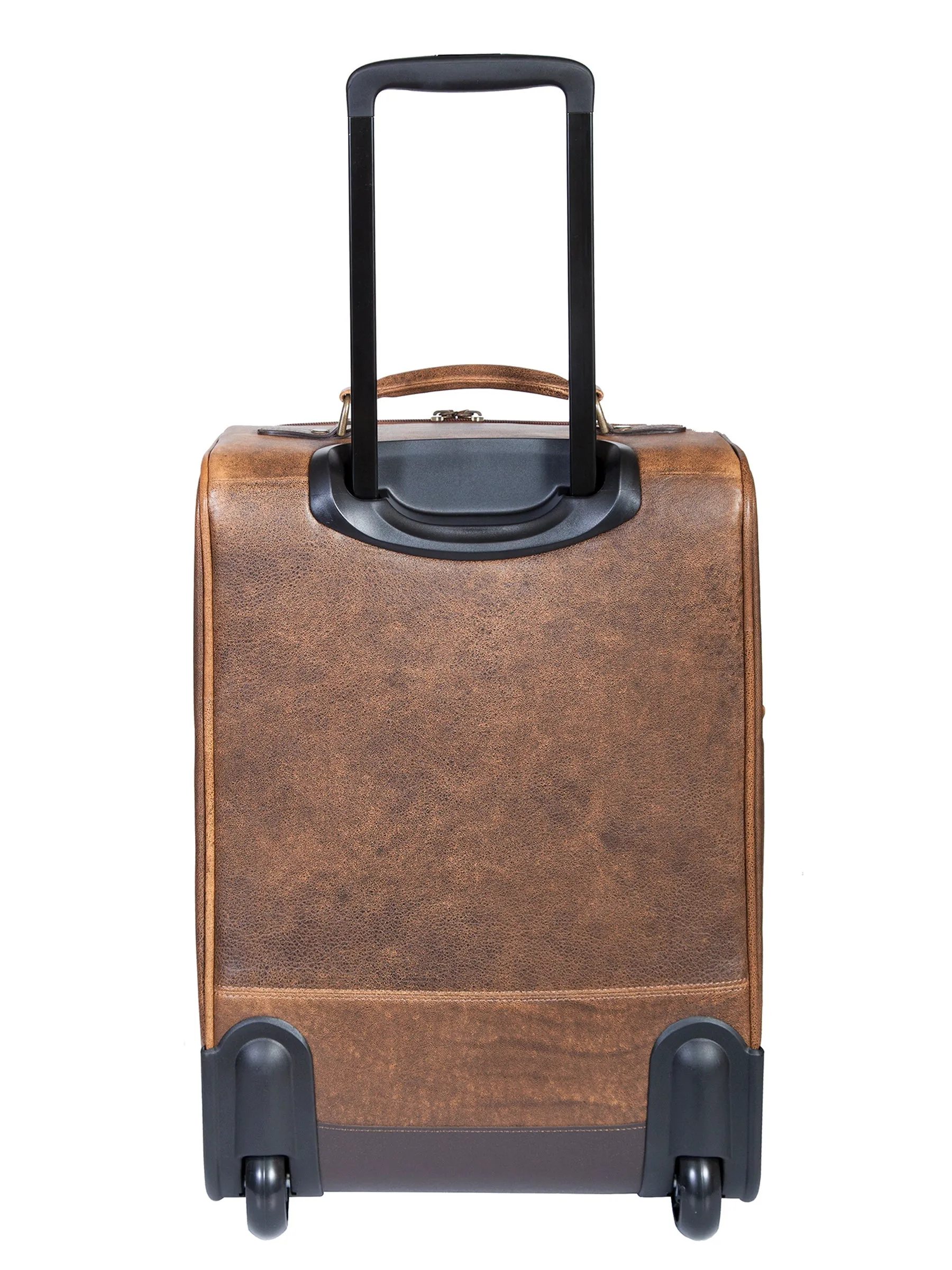 Scully Aerosquadron Collection Leather Wheeled Carry On Walnut