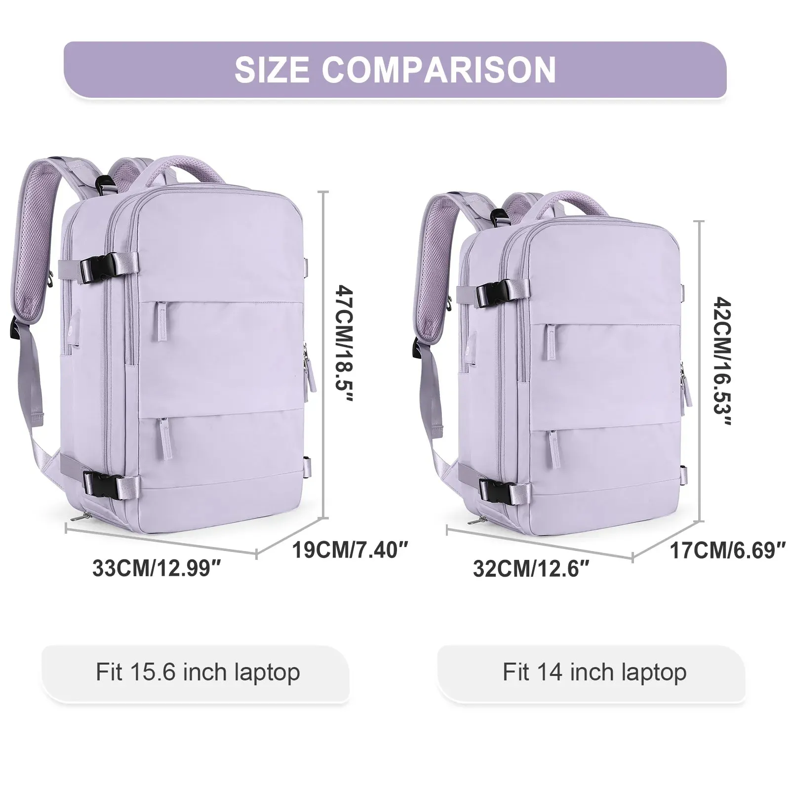 Sohiwoo Travel Backpack for Women, Carry On Backpack,TSA Laptop Backpack Flight Approved, College Nurse Bag Casual Daypack for Weekender