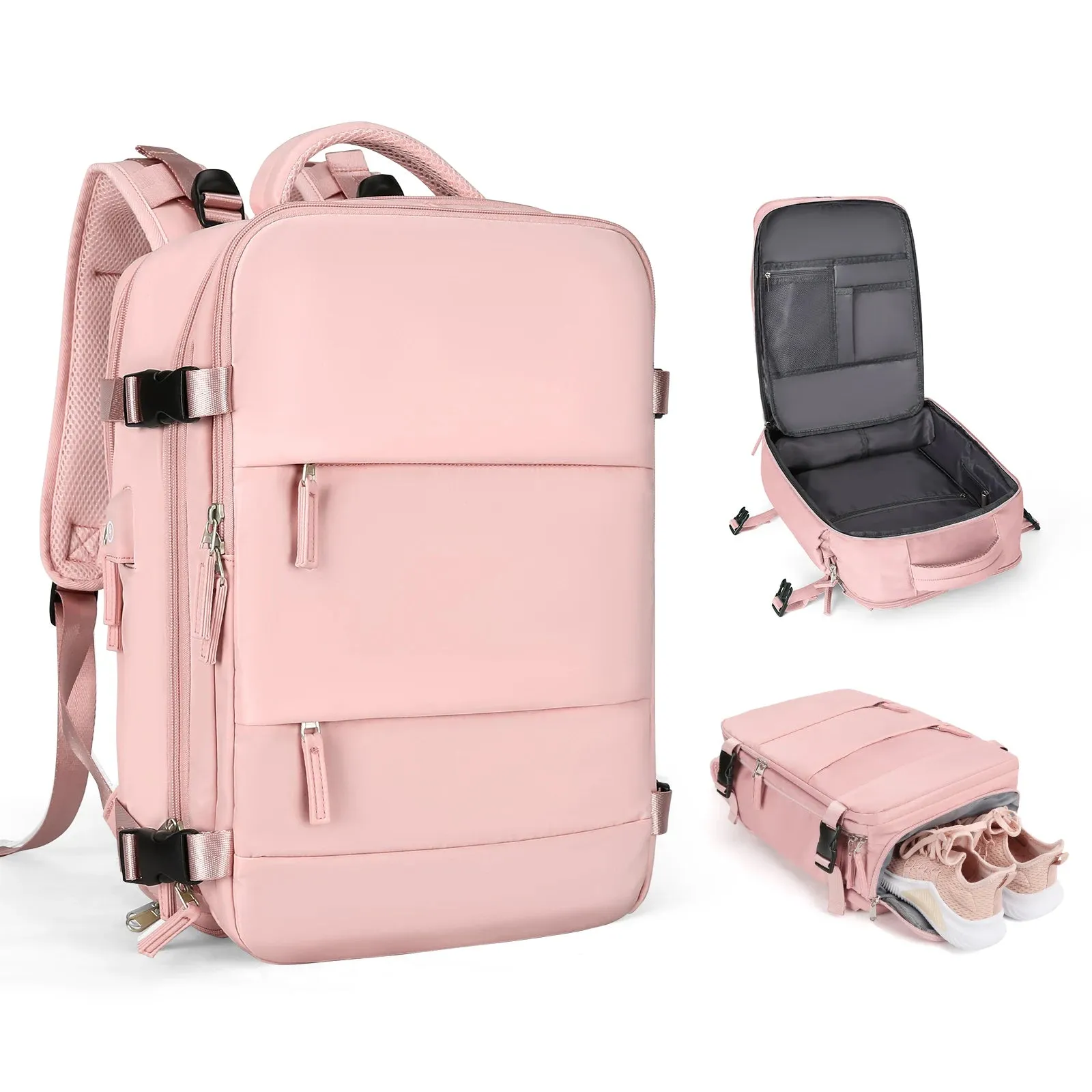 Sohiwoo Travel Backpack for Women, Carry On Backpack,TSA Laptop Backpack Flight Approved, College Nurse Bag Casual Daypack for Weekender