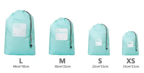 Travel Storage Organiser Pouches - 4 Piece Set