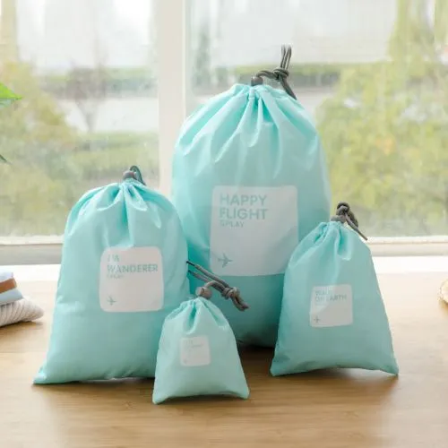 Travel Storage Organiser Pouches - 4 Piece Set
