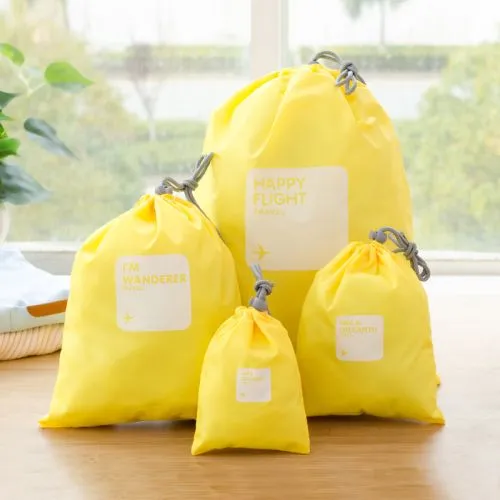 Travel Storage Organiser Pouches - 4 Piece Set