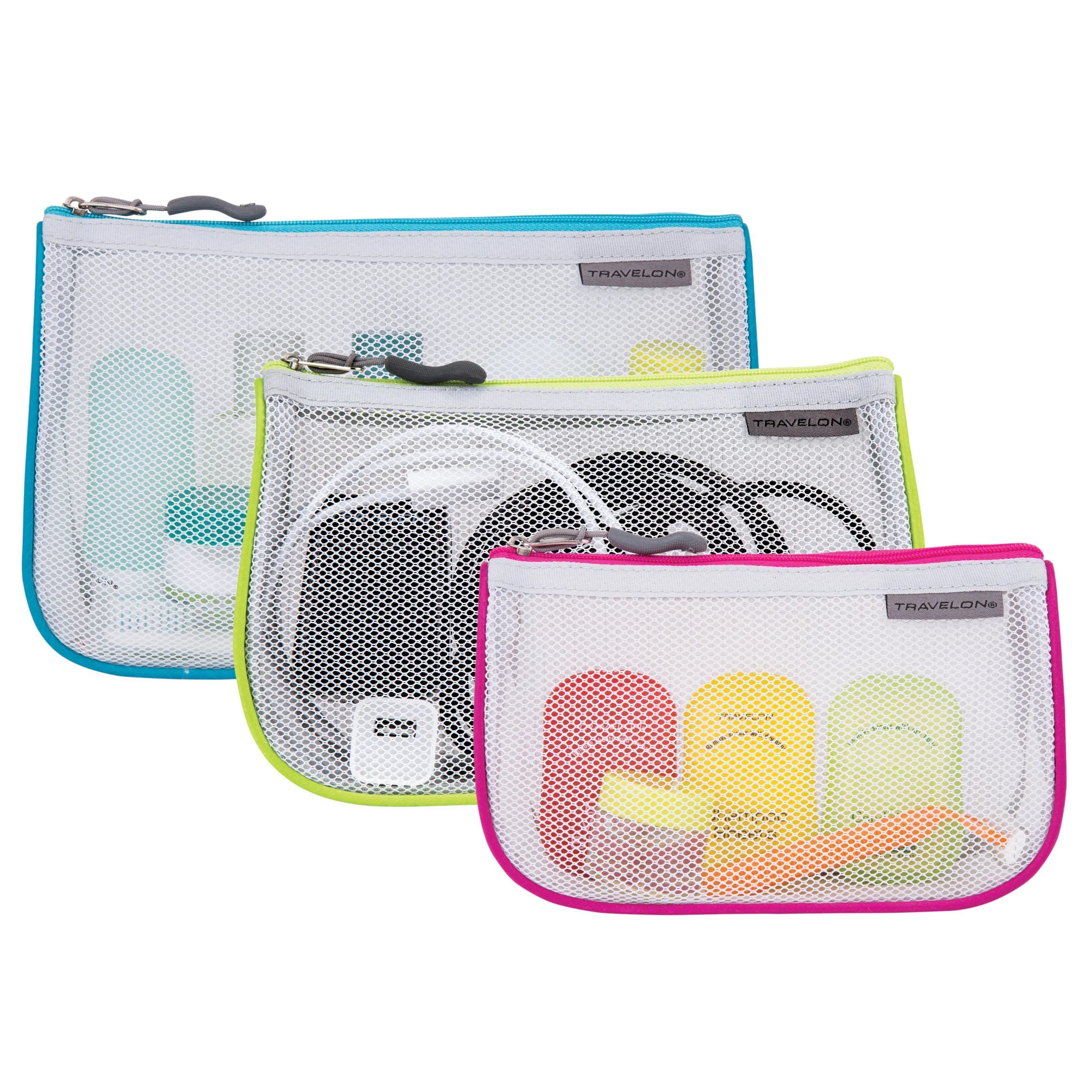 Travelon Set of 3 Assorted Piped Pouches