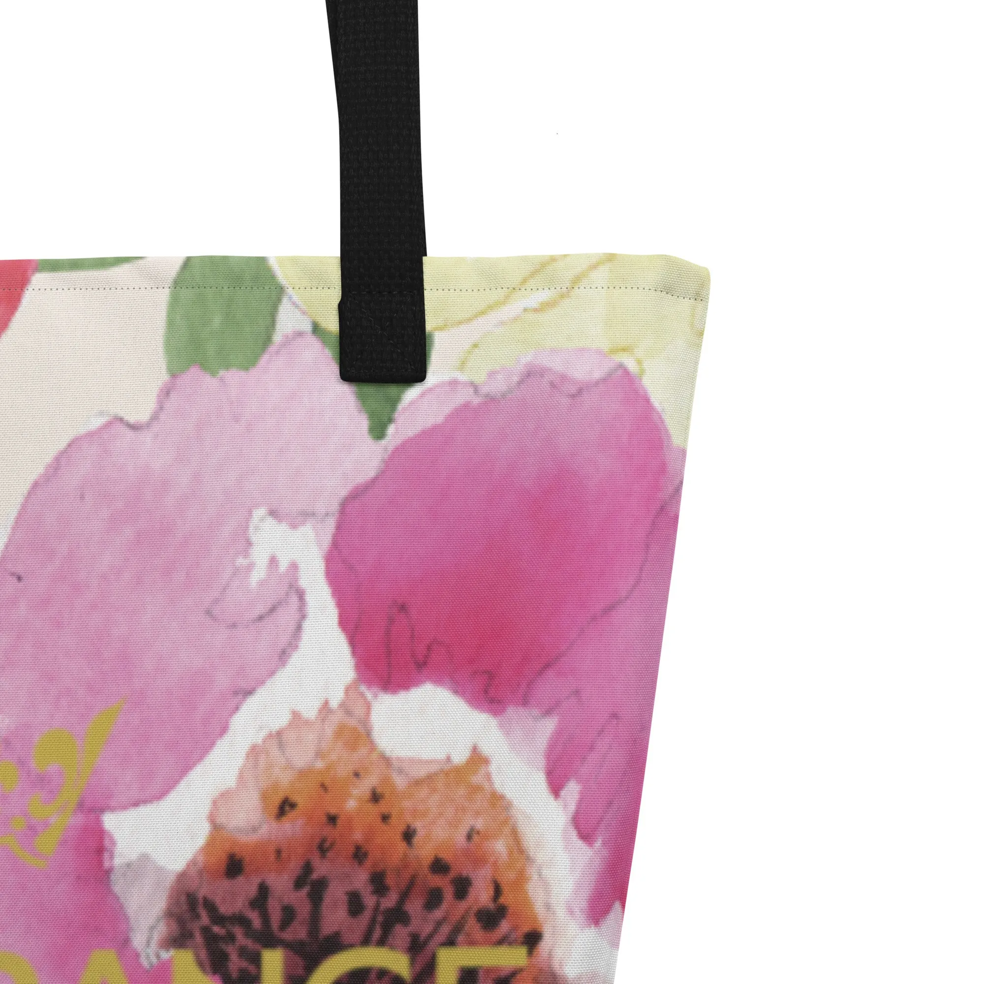 Valentine Day Large Tote Bag - Cute Florals (Glamourange Gift For Valentine Bags With Design Print Patterns - 0015)