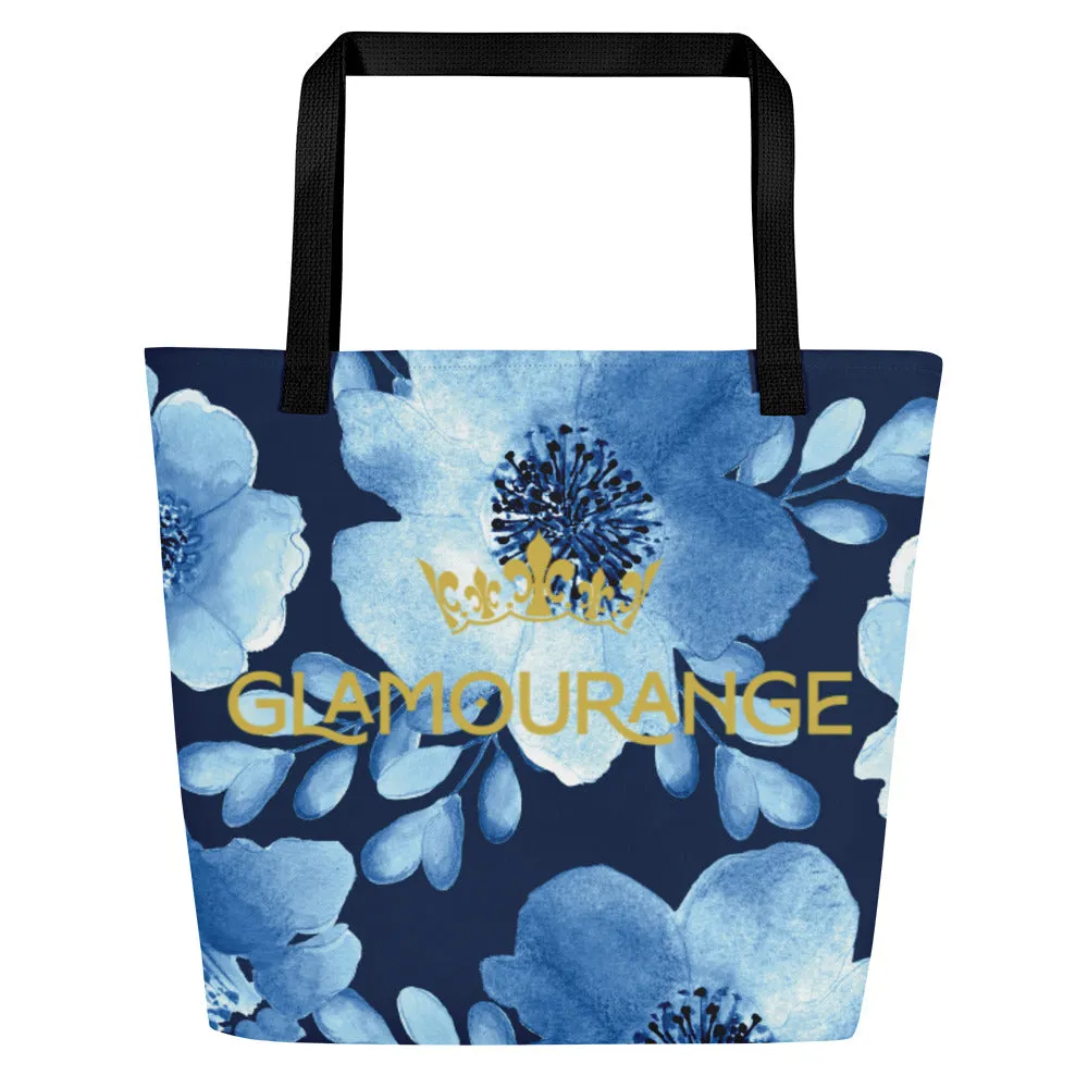 Valentine Day Large Tote Bag - Flowers (Glamourange Gift For Valentine Bags With Design Print Patterns - 009)