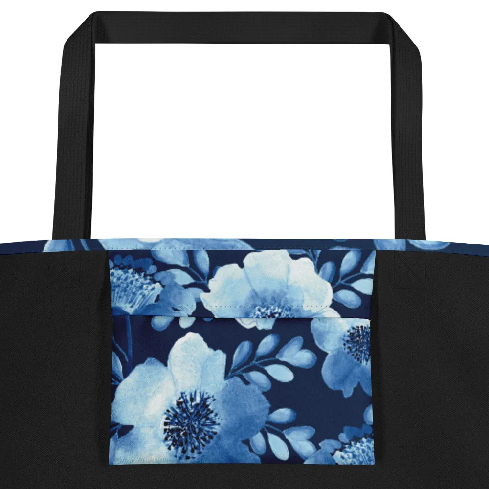 Valentine Day Large Tote Bag - Flowers (Glamourange Gift For Valentine Bags With Design Print Patterns - 009)