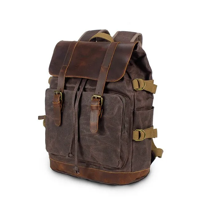 Vintage Canvas Leather Backpack