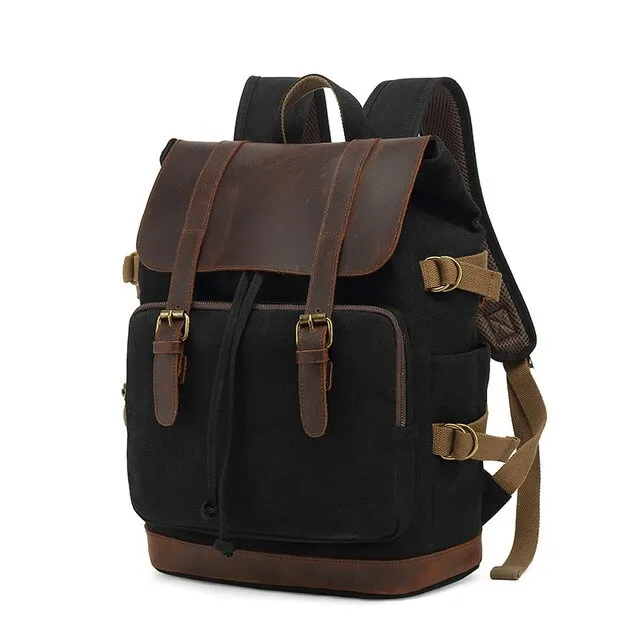 Vintage Canvas Leather Backpack