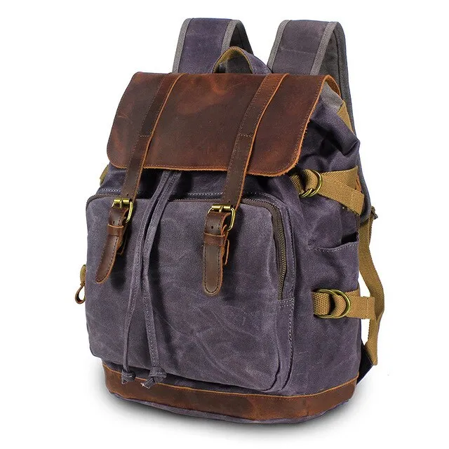 Vintage Canvas Leather Backpack