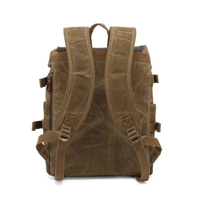 Vintage Canvas Leather Backpack