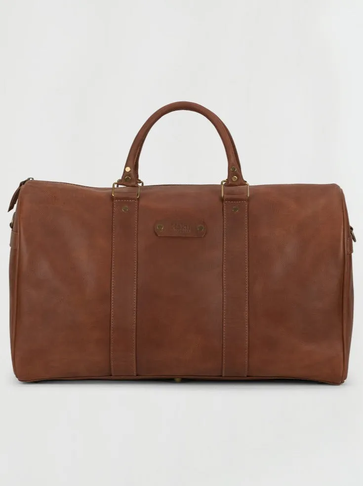 Weekender Leather Bag in Cafe