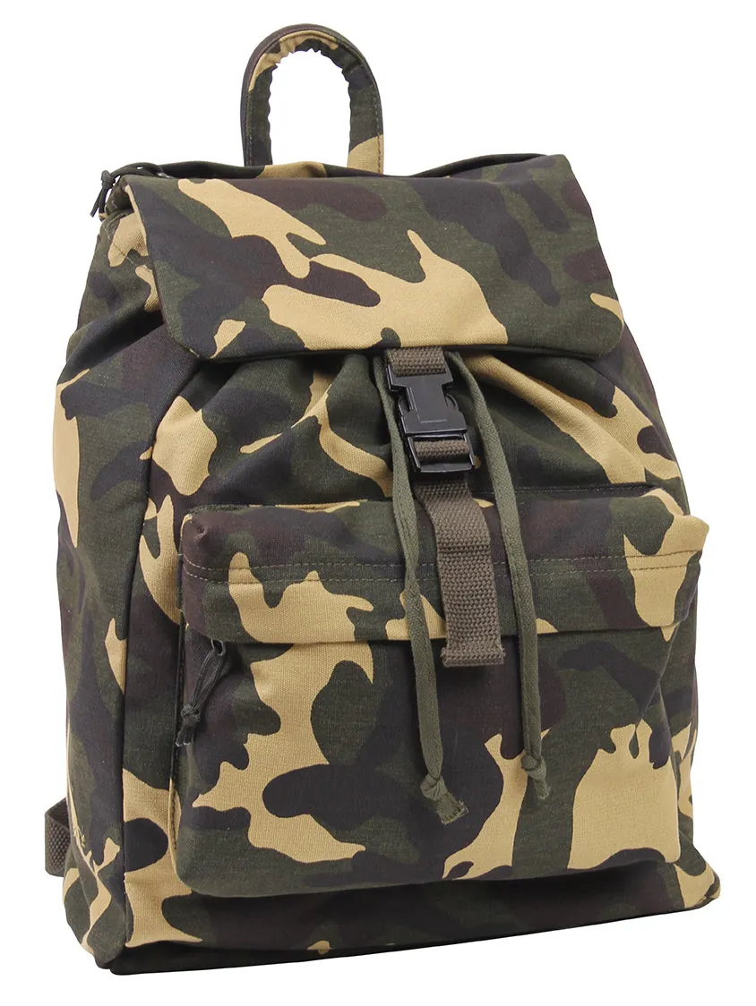 Woodland Camouflage Canvas Daypack